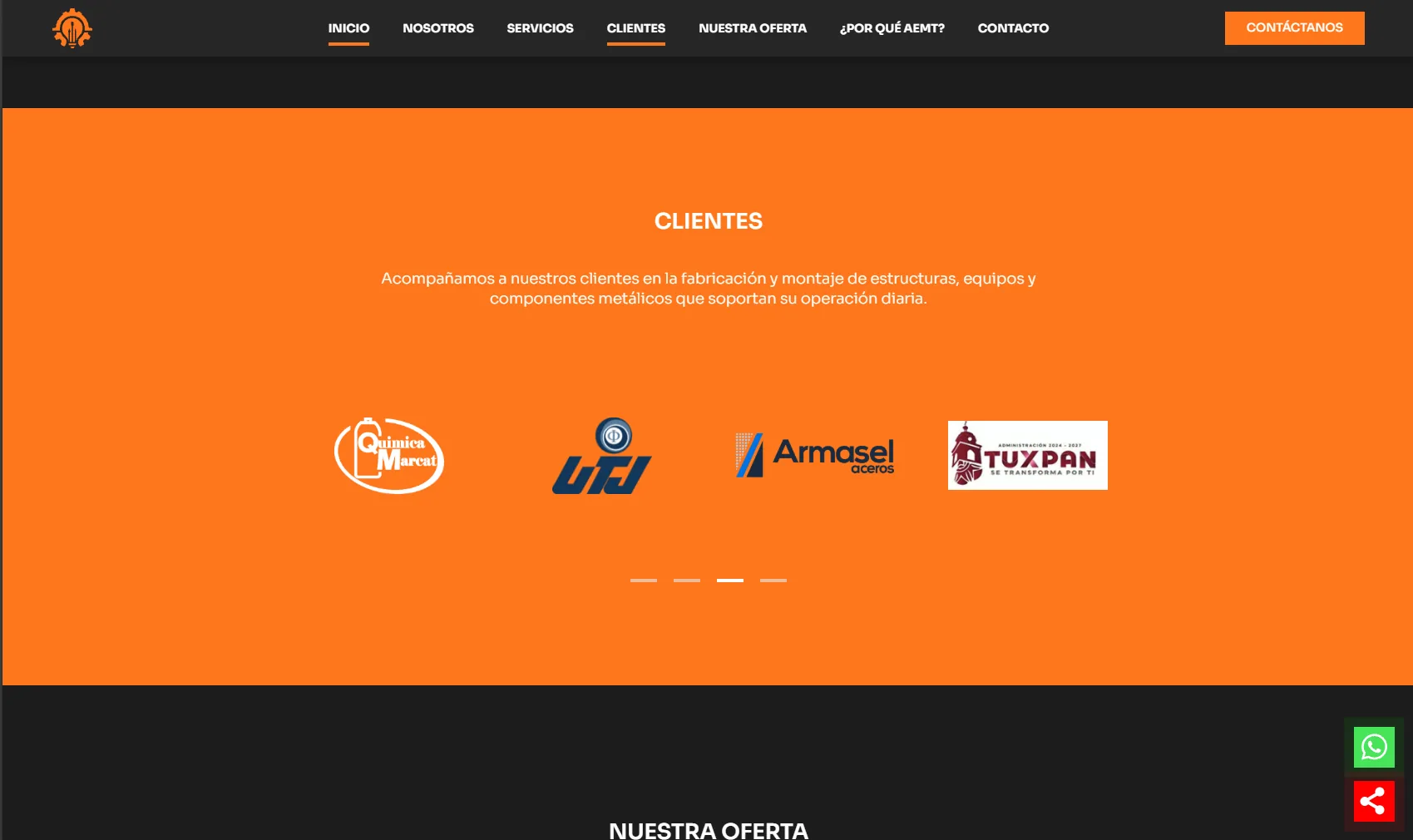 Página corporativa de AEMT