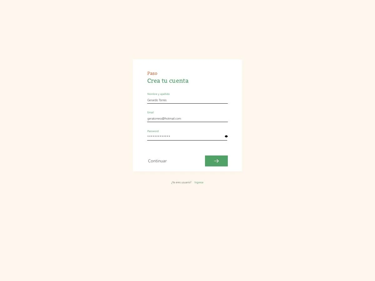 Registro de nueva cuenta